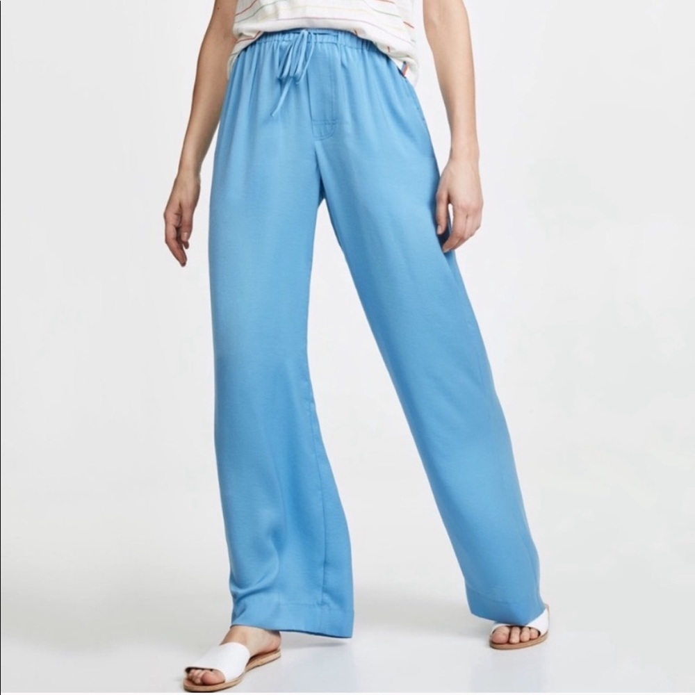 Vince Blue Silk Drawstring Pants
